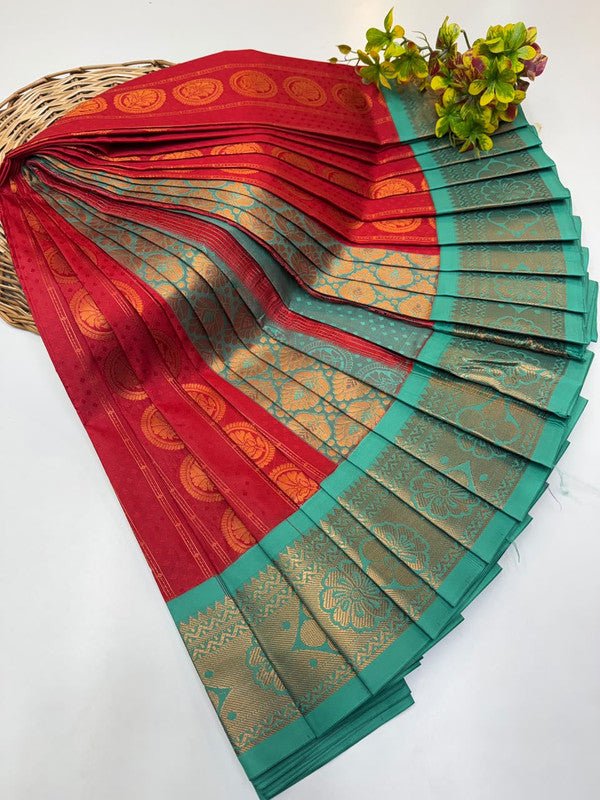 Premium Radhai Soft Silk Saree with elegant Zari work for wedding wear