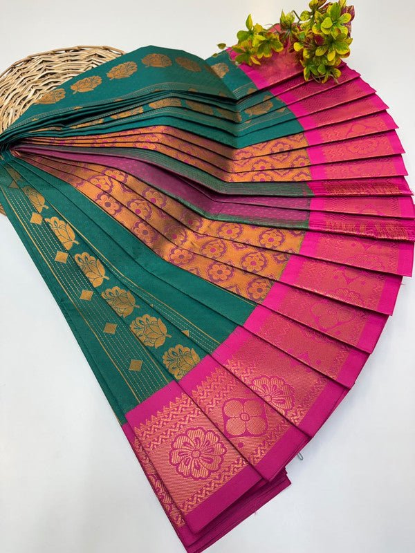 Premium Radhai Soft Silk Saree with elegant Zari work for wedding wear