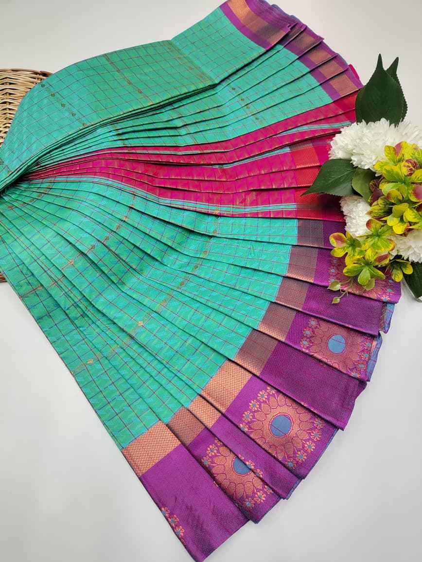 Premium Sivaranjini |Zari Saree with Contrast Blouse| PS03 - Sri Sakthi Pugazh Tex - Sivaranjini