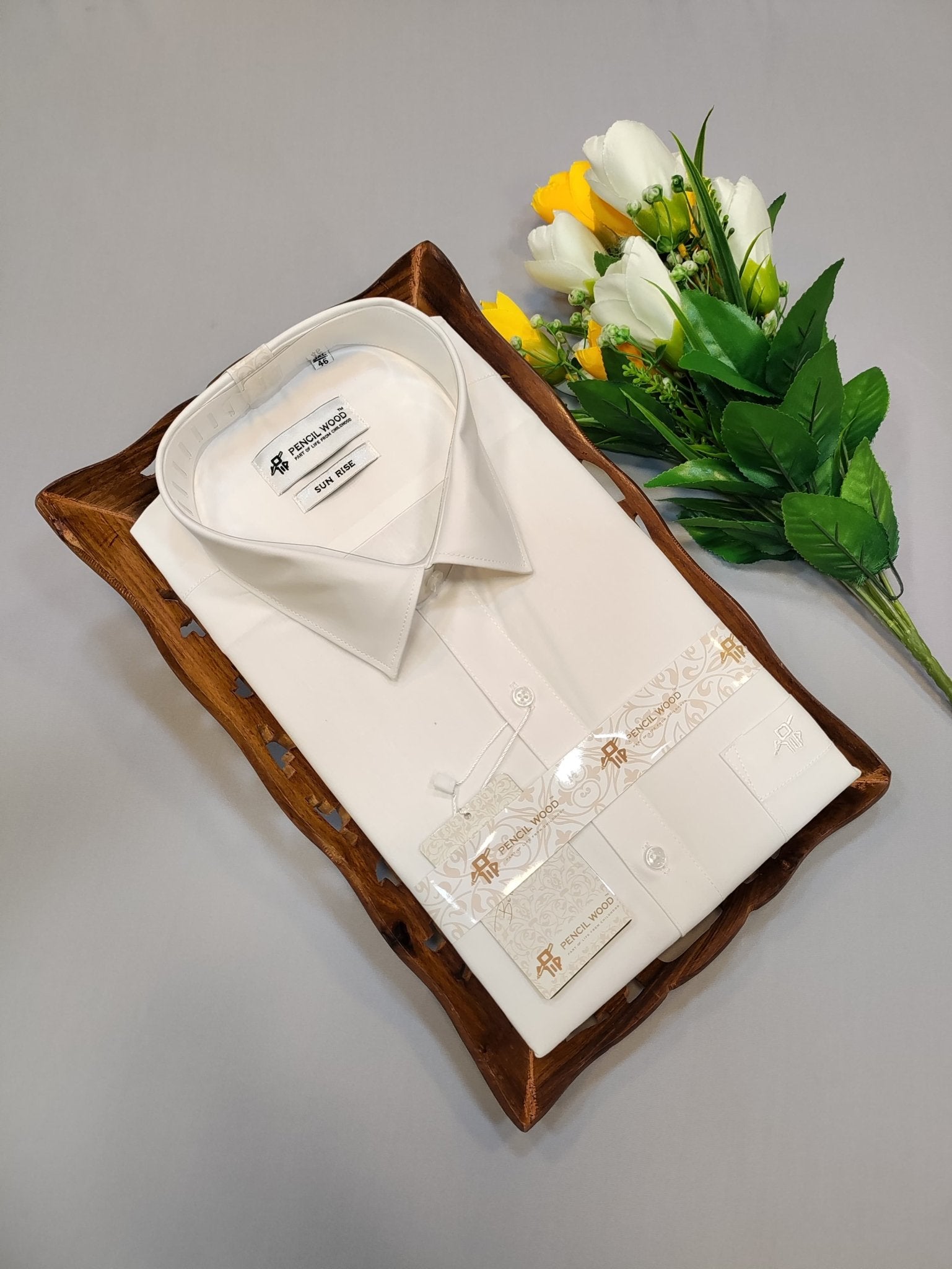 Sunrise white cotton shirt for casual and office occasions