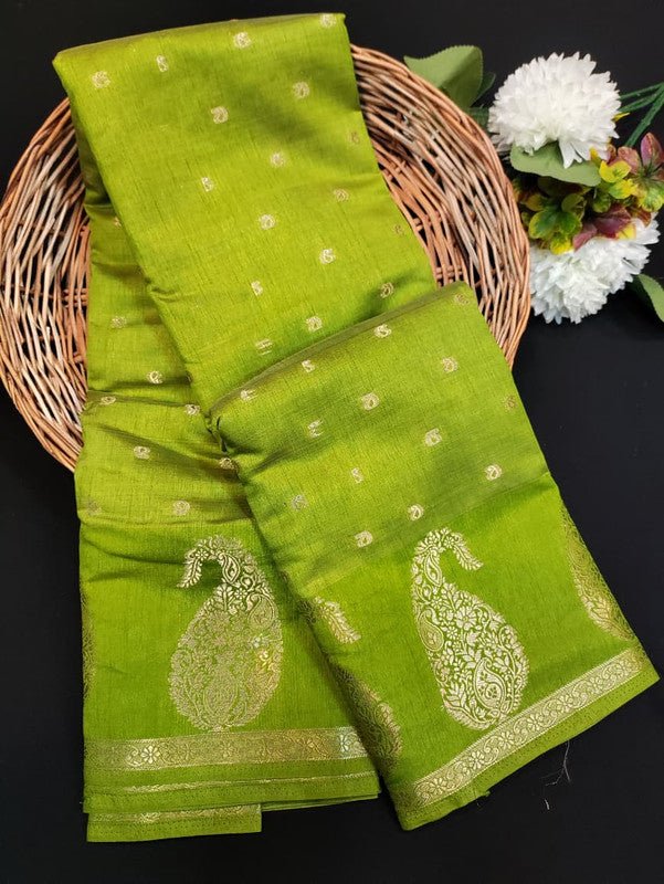 Pure Banarasi Raw Silk Saree with Zari for festival wear