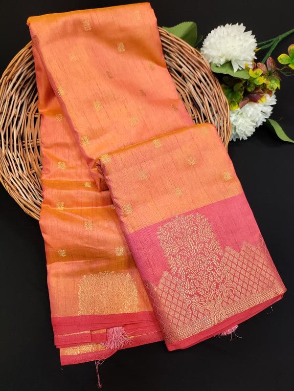 Pure Banarasi Raw Silk Saree with Zari for festival wear