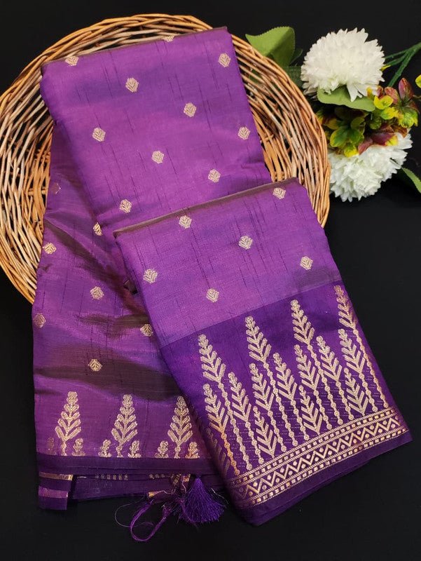 Pure Banarasi Raw Silk Saree with Zari for festival wear