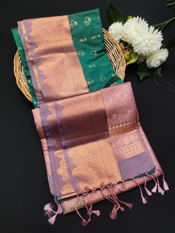 Ramaniyam Luxury Soft Silk Zari Saree for wedding wear with contrast blouse