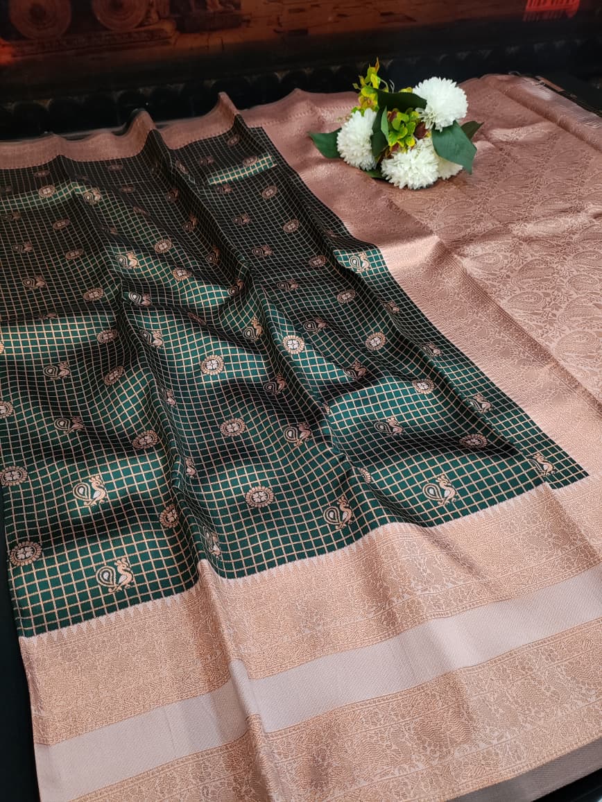 Retta Patta Pavishna Soft Silk Saree | Jacquard Blouse RTP11 - Sri Sakthi Pugazh Tex - soft silk