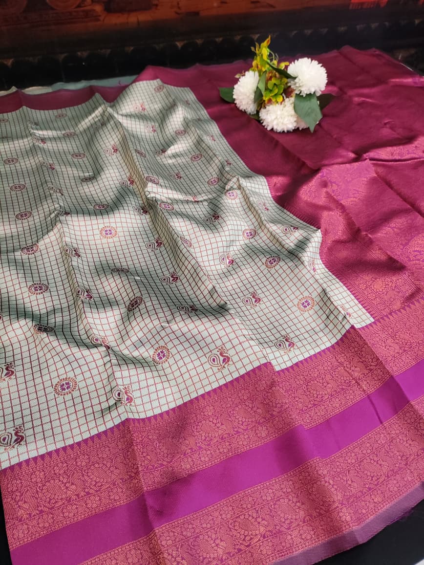 Retta Patta Pavishna Soft Silk Saree | Jacquard Blouse| RTP34 - Sri Sakthi Pugazh Tex - Retta Patta Pavishna