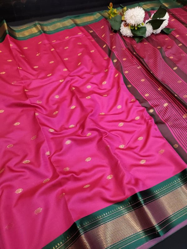 Ruby Soft Silk Saree with |Zari Work| R21 - Sri Sakthi Pugazh Tex - Ruby Soft Silk