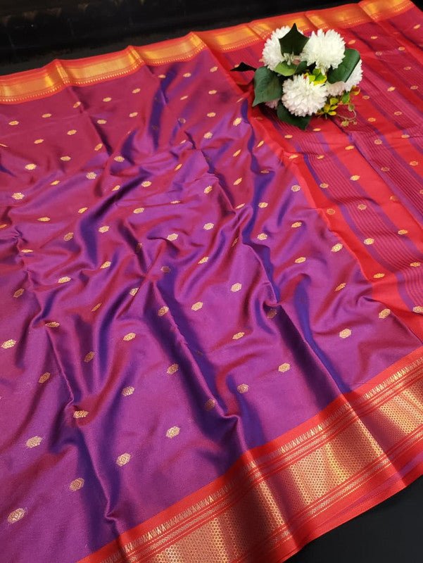 Ruby Soft Silk Saree with |Zari Work| R23 - Sri Sakthi Pugazh Tex - Ruby Soft Silk