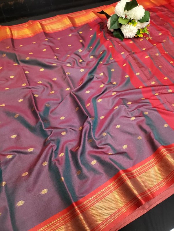 Ruby Soft Silk Saree with |Zari Work| R26 - Sri Sakthi Pugazh Tex - Ruby Soft Silk