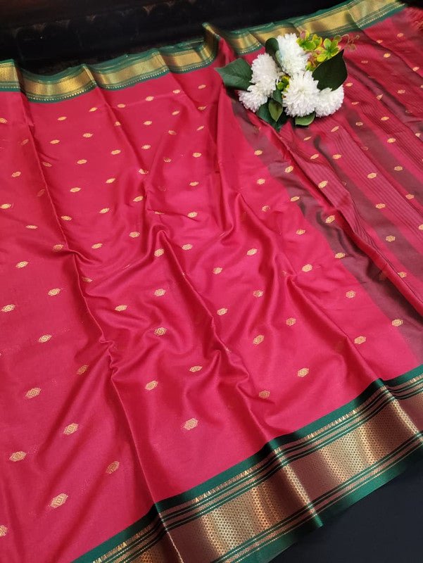 Ruby Soft Silk Saree with |Zari Work| R28 - Sri Sakthi Pugazh Tex - Ruby Soft Silk