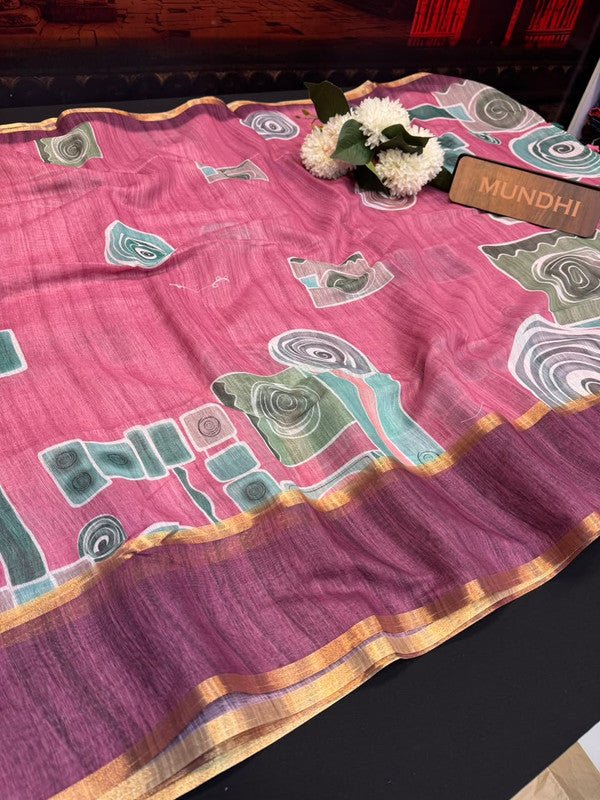 Rupam Digital Fancy Saree in premium fancy fabric for party wear