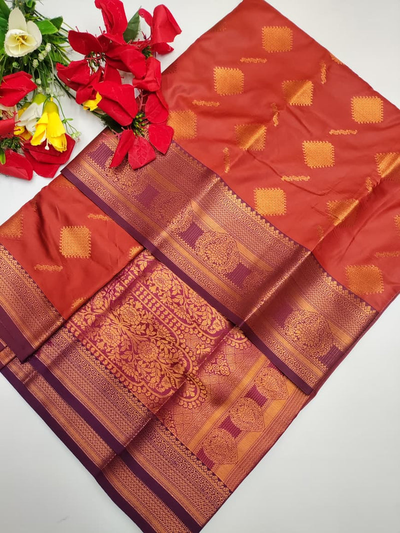 Rust Orange  Saree RG39