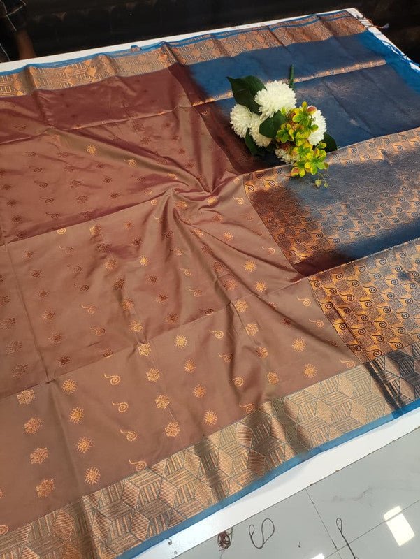 Semi Pure Art Silk Saree with elegant zari work for wedding wear