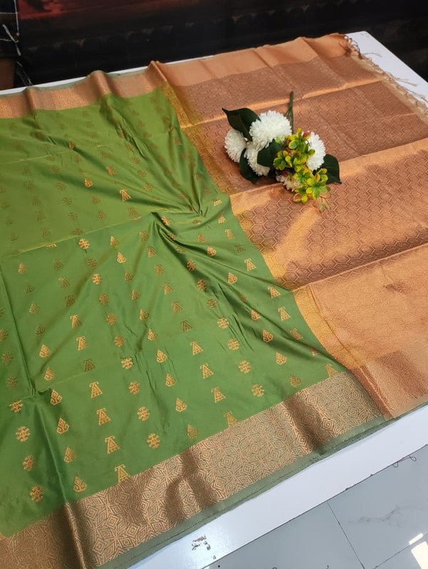 Semi Pure Art Silk Saree with elegant zari work for wedding wear