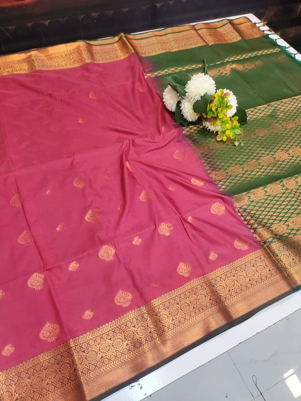 Semi Pure Art Silk Saree with elegant zari work for wedding wear