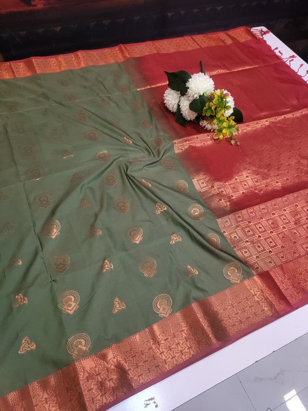 Semi Pure Art Silk Saree with elegant zari work for wedding wear