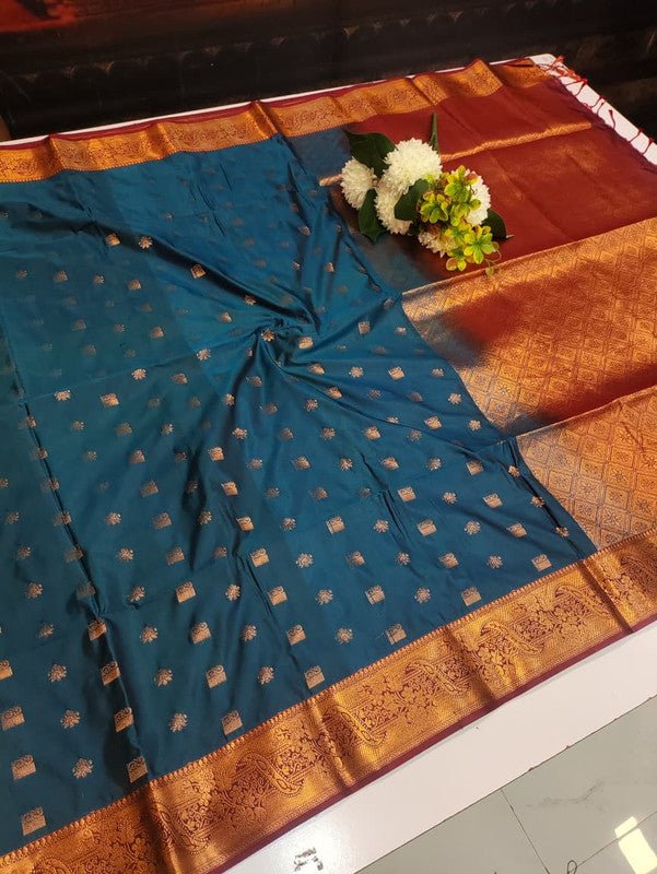 Semi Pure Art Silk Saree with elegant zari work for wedding wear