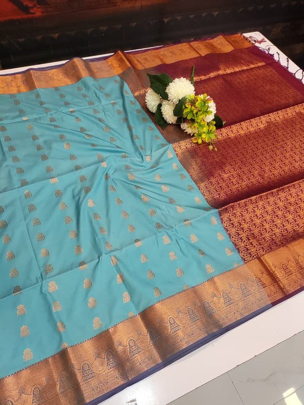 Semi Pure Art Silk Saree with elegant zari work for wedding wear