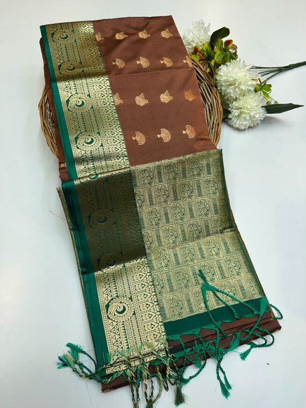Semi Pure Art Silk Saree with elegant zari work for wedding wear