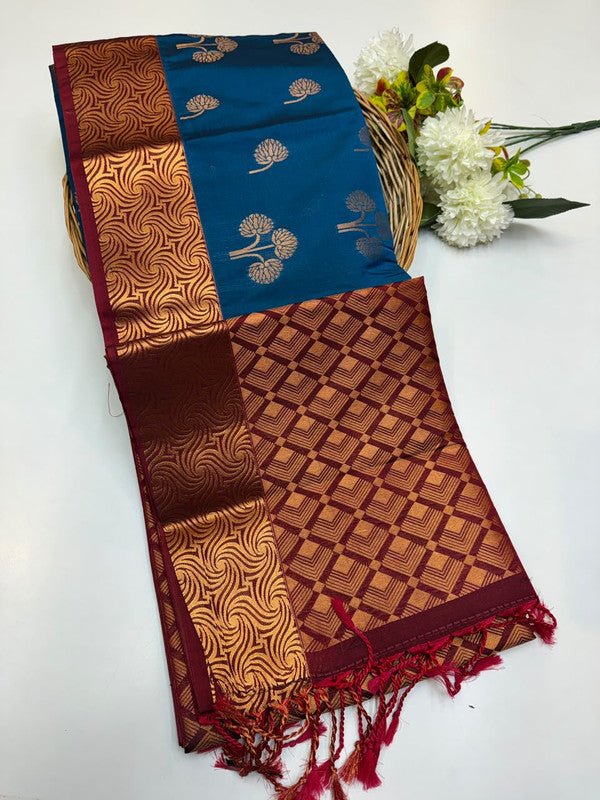 Semi Pure Art Silk Saree with elegant zari work for wedding wear