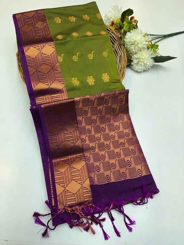Semi Pure Art Silk Saree with elegant zari work for wedding wear