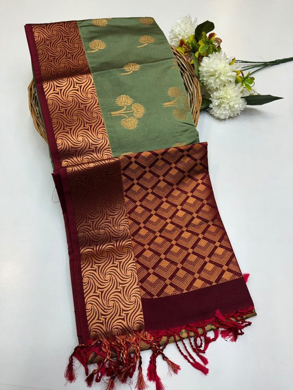 Semi Pure Art Silk Saree with elegant zari work for wedding wear