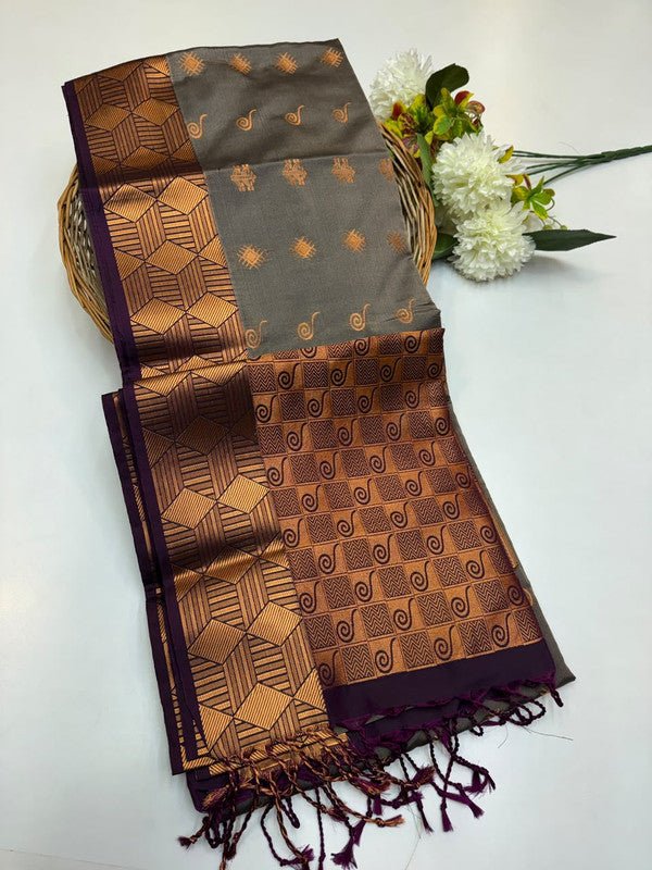 Semi Pure Art Silk Saree with elegant zari work for wedding wear