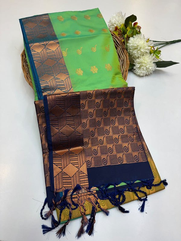 Semi Pure Art Silk Saree with elegant zari work for wedding wear