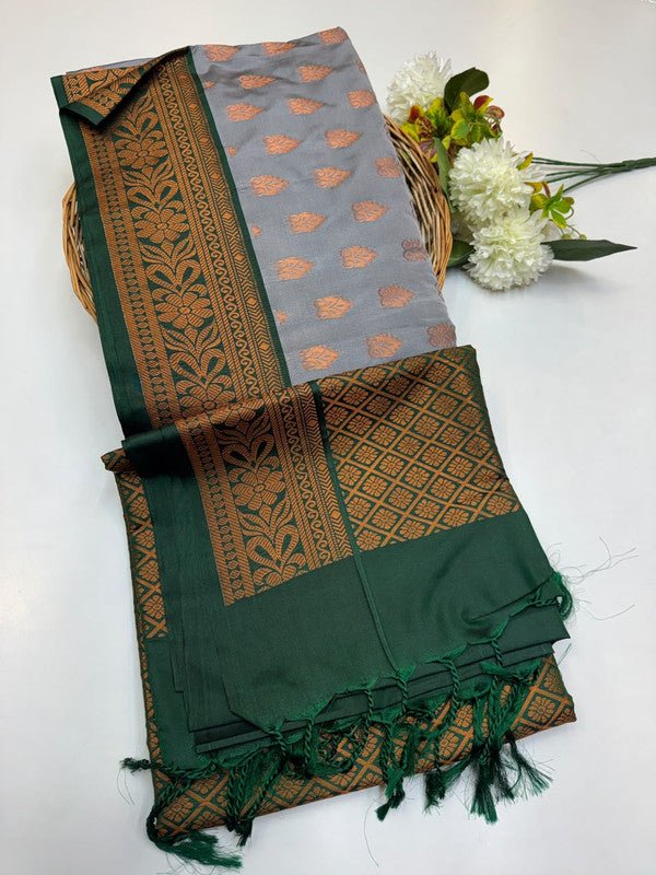 Semi Pure Art Silk Saree with elegant zari work for wedding wear