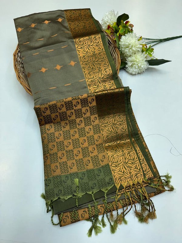 Semi Pure Art Silk Saree with elegant zari work for wedding wear