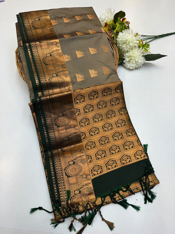 Semi Pure Art Silk Saree with elegant zari work for wedding wear