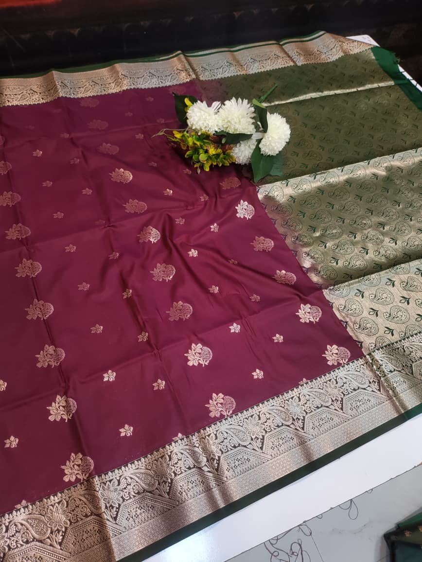 Semi Pure Art Silk Saree with elegant zari work for wedding wear