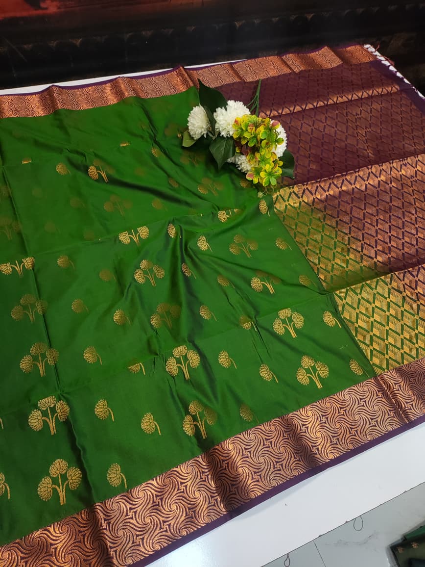 Semi Pure Art Silk Saree with elegant zari work for wedding wear