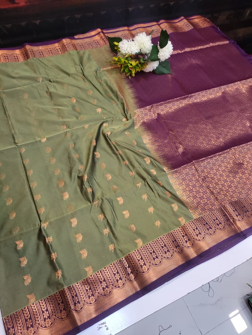 Semi Pure Art Silk Saree with elegant zari work for wedding wear