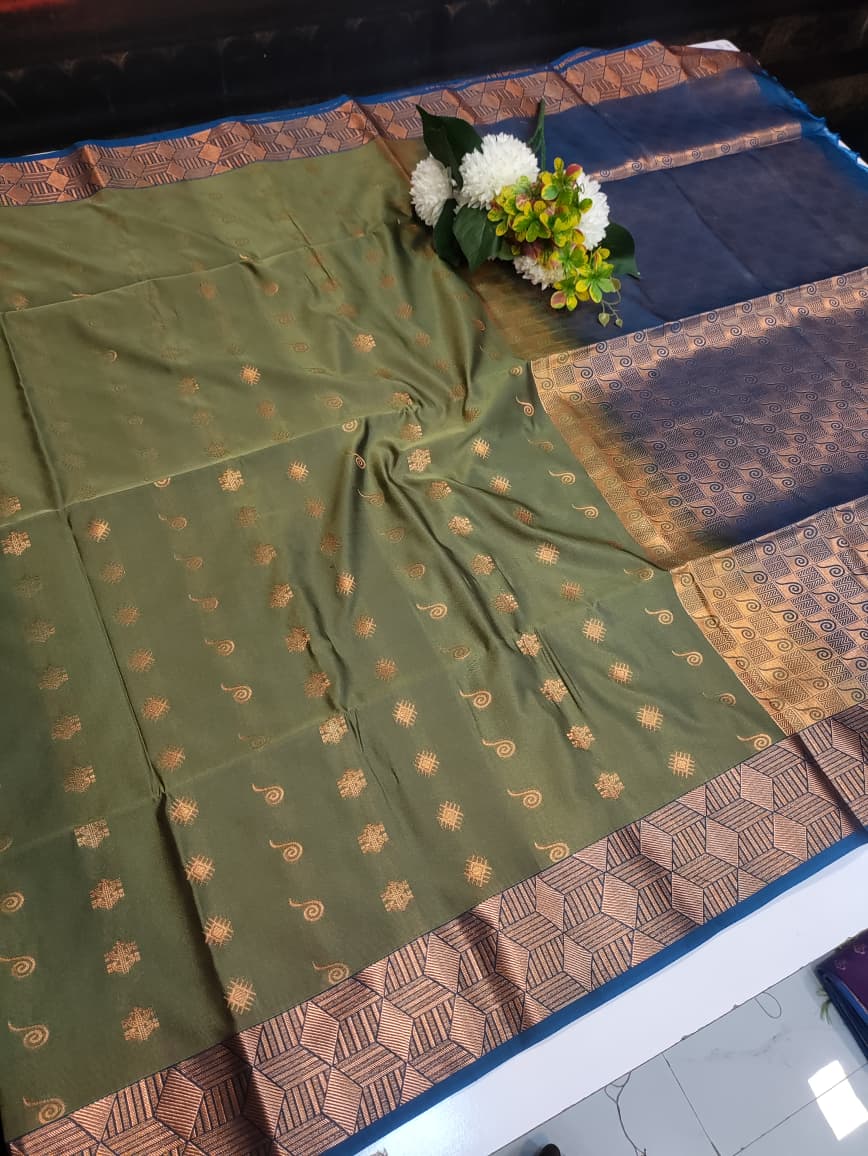 Semi Pure Art Silk Saree with elegant zari work for wedding wear