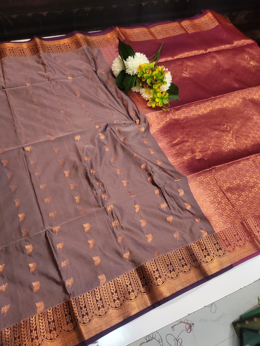 Semi Pure Art Silk Saree with elegant zari work for wedding wear