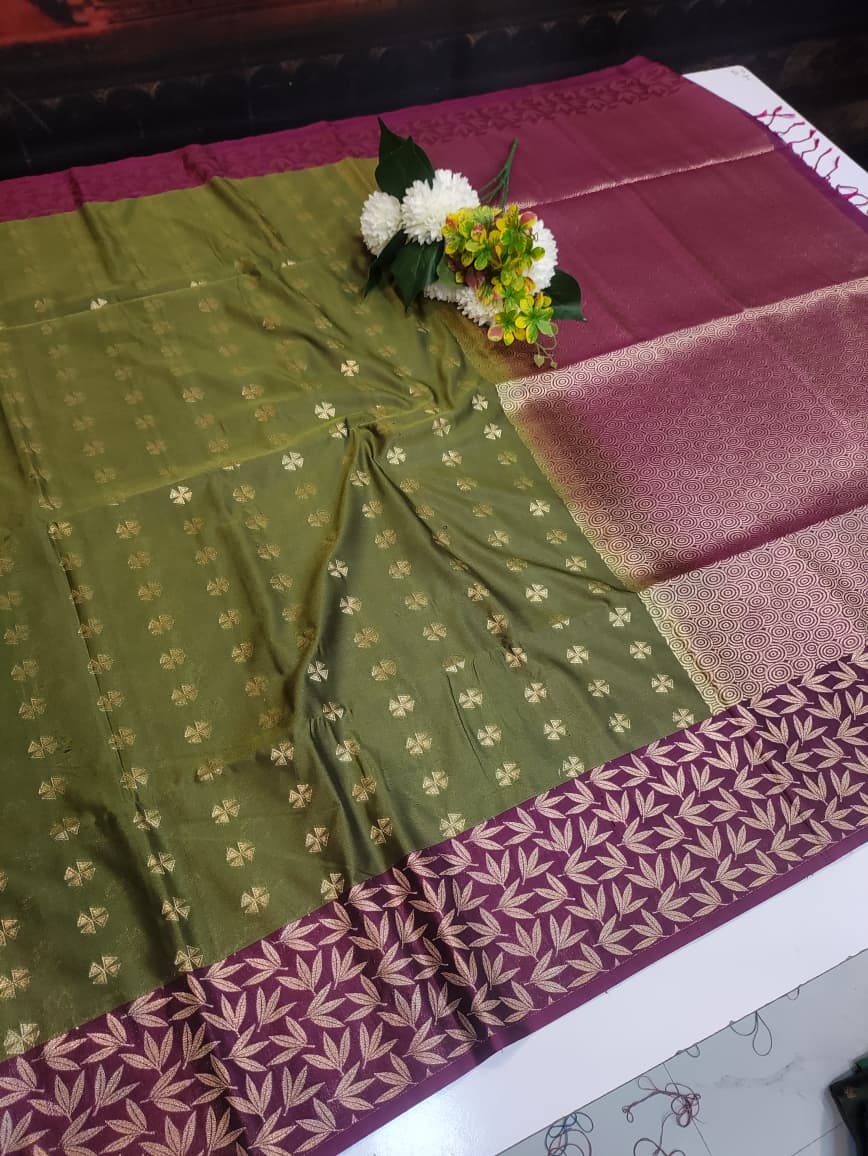 Semi Pure Art Silk Saree with elegant zari work for wedding wear