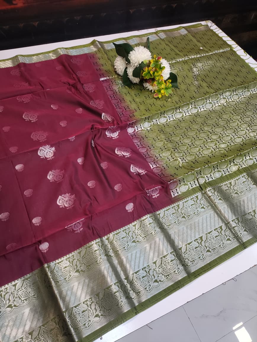 Semi Pure Art Silk Saree with elegant zari work for wedding wear