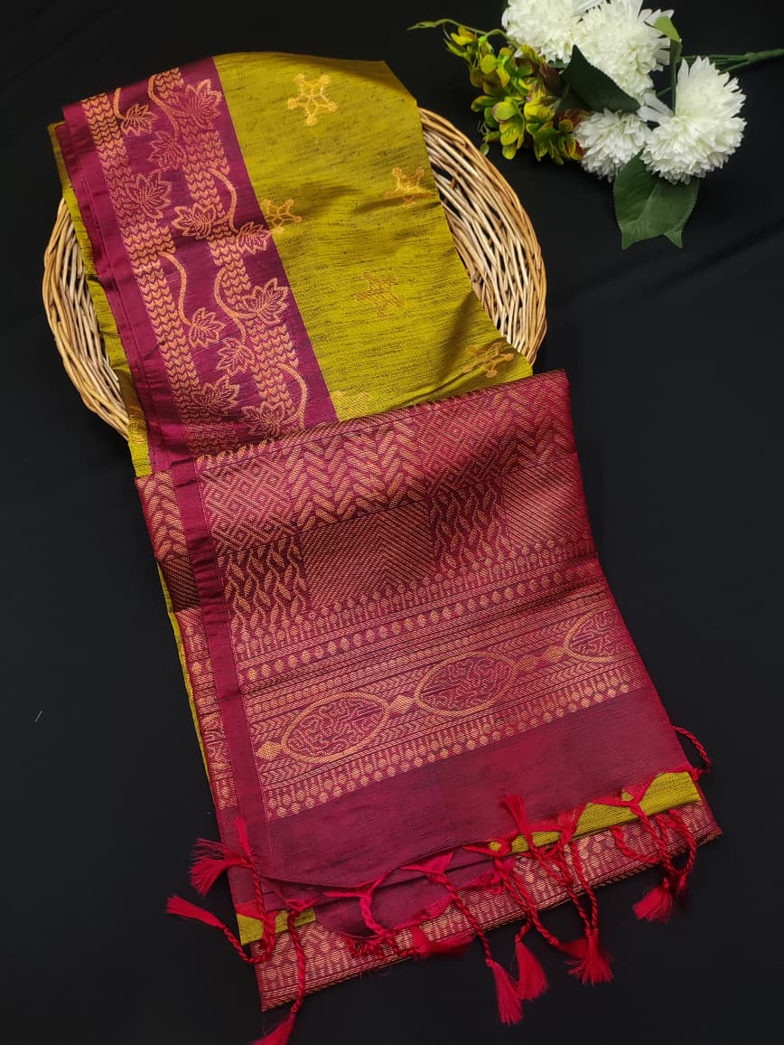 Semi Pure Art Silk Saree with elegant zari work for wedding wear