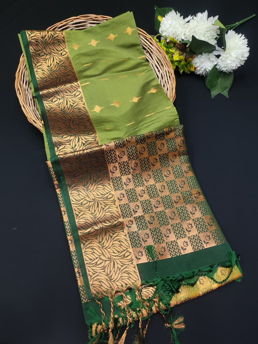 Semi Pure Art Silk Saree with elegant zari work for wedding wear