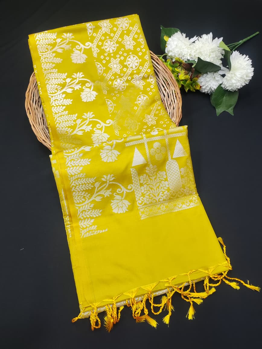 Semi Pure Art Silk Saree with elegant zari work for wedding wear