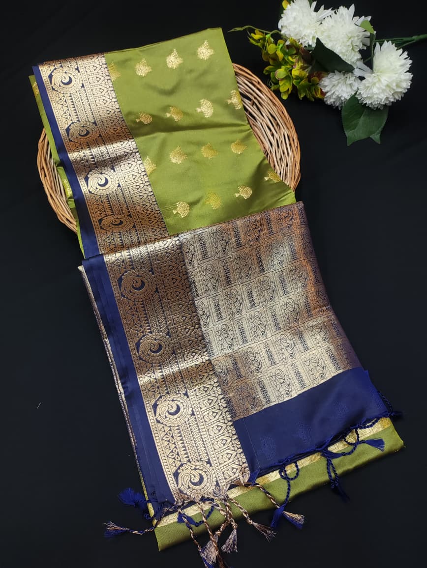 Semi Pure Art Silk Saree with elegant zari work for wedding wear