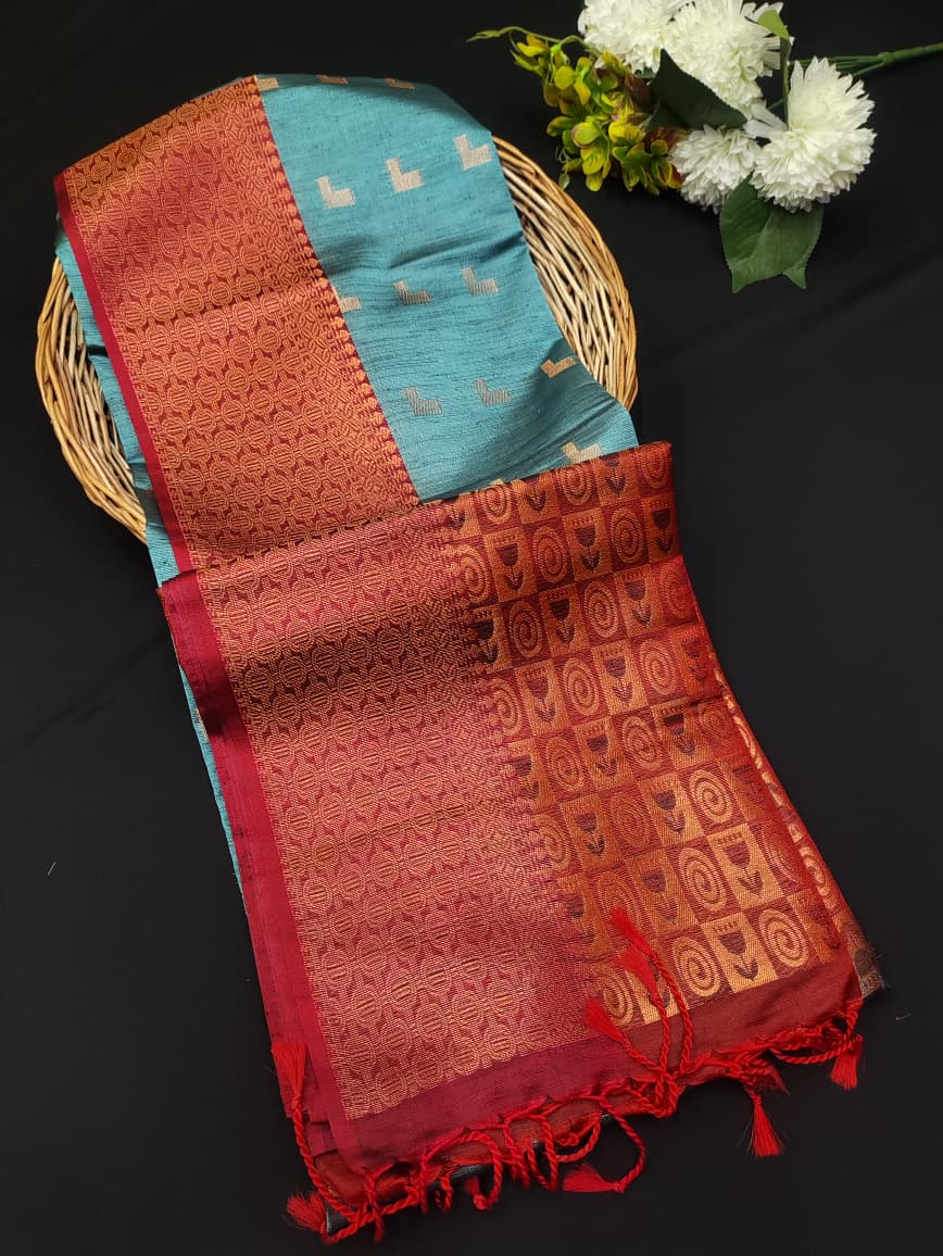 Semi Pure Art Silk Saree with elegant zari work for wedding wear