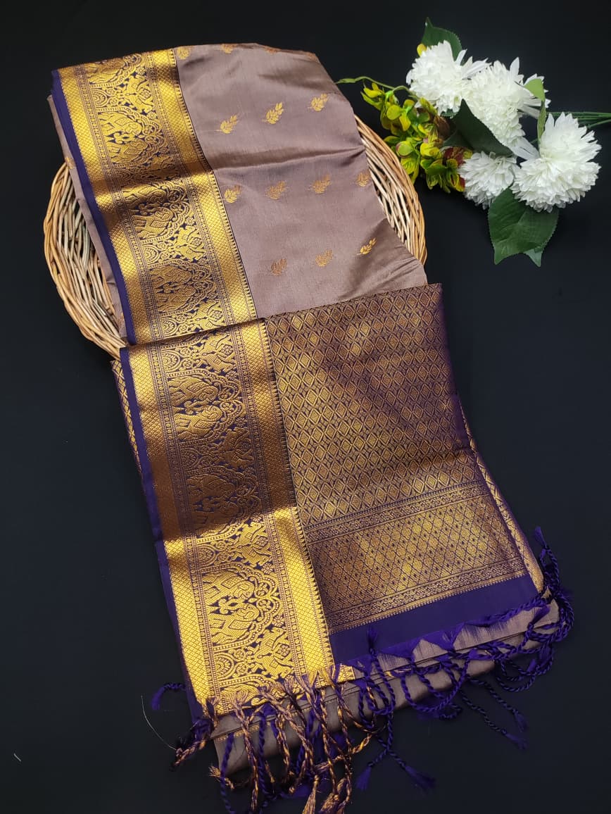Semi Pure Art Silk Saree with elegant zari work for wedding wear