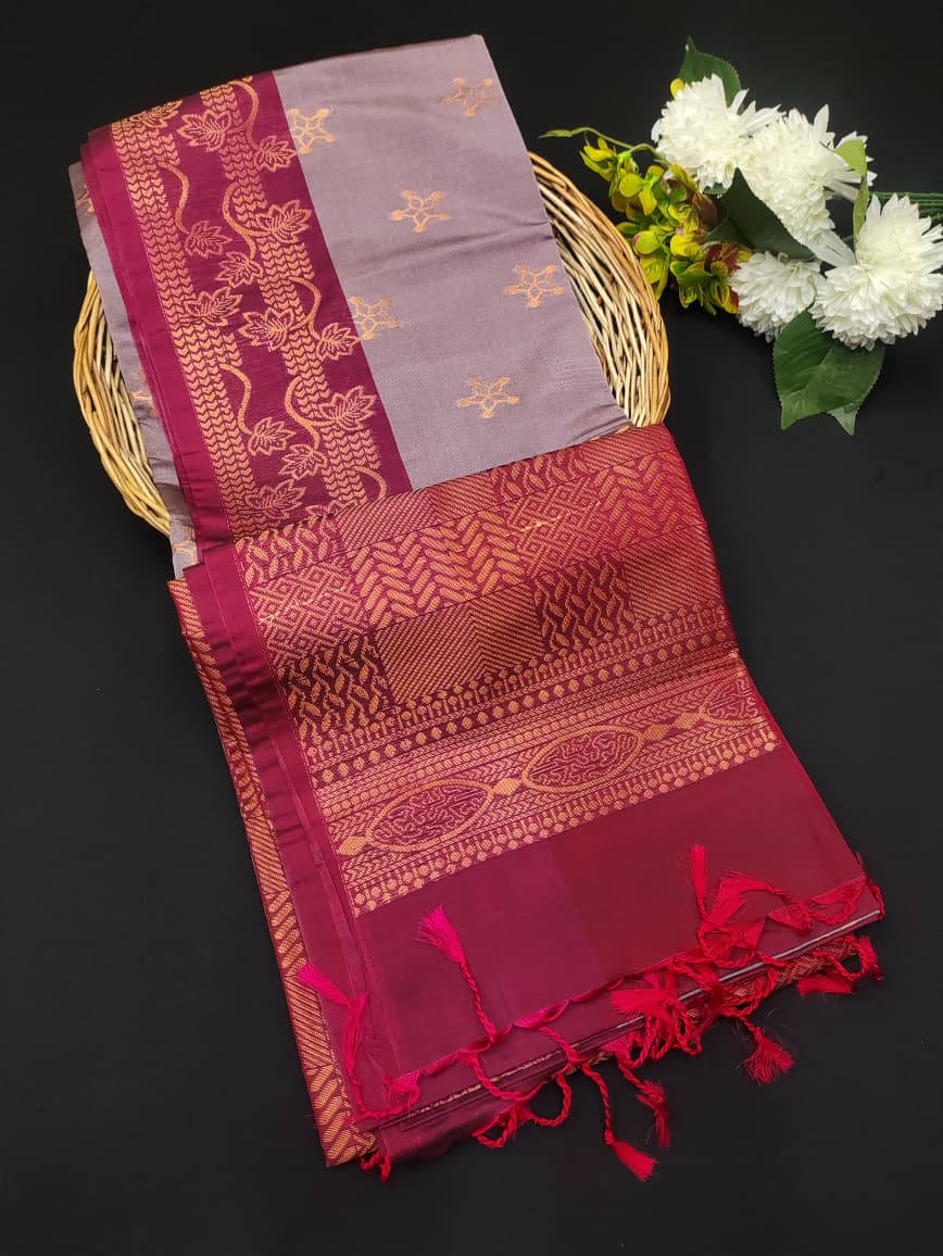 Semi Pure Art Silk Saree with elegant zari work for wedding wear