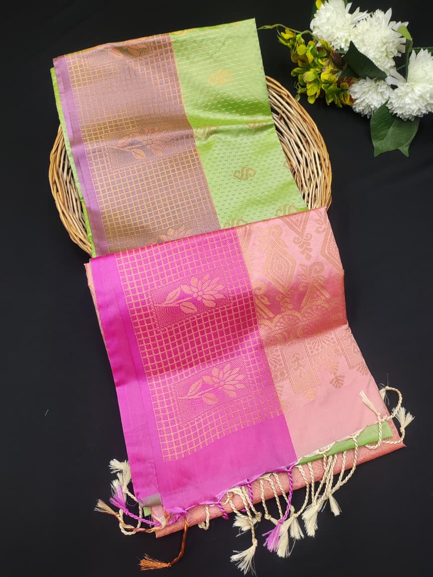 Semi Pure Art Silk Saree with elegant zari work for wedding wear
