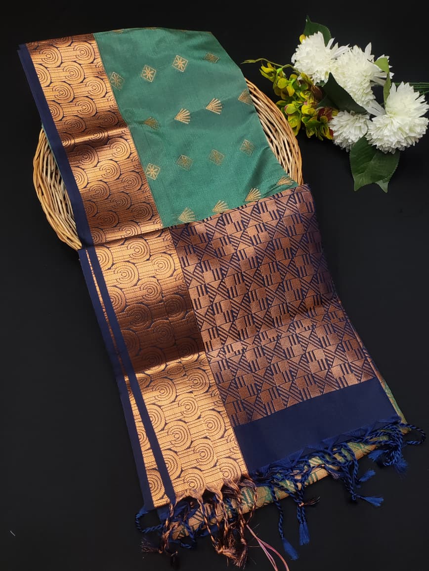 Semi Pure Art Silk Saree with elegant zari work for wedding wear