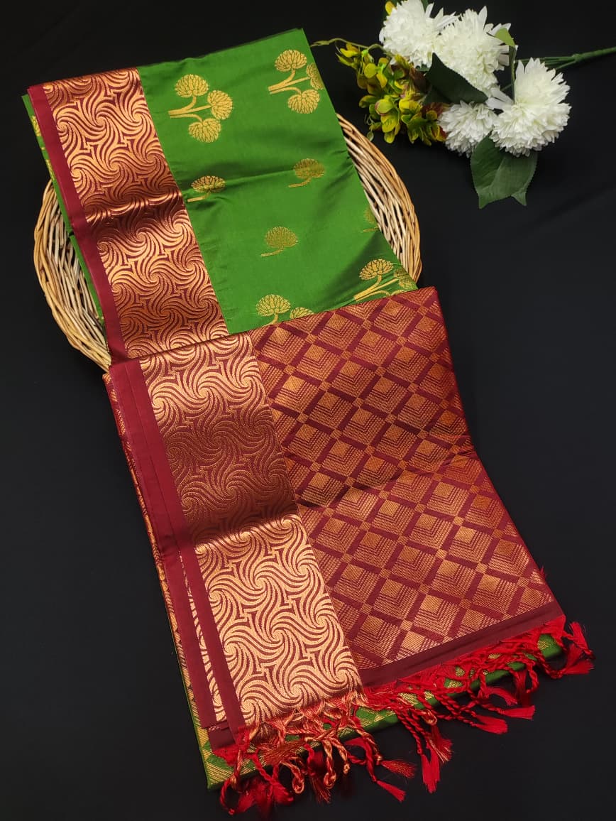 Semi Pure Art Silk Saree with elegant zari work for wedding wear