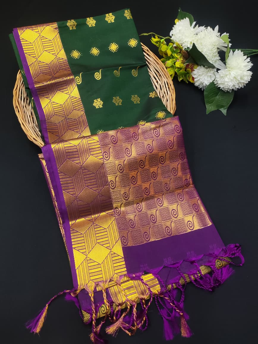 Semi Pure Art Silk Saree with elegant zari work for wedding wear