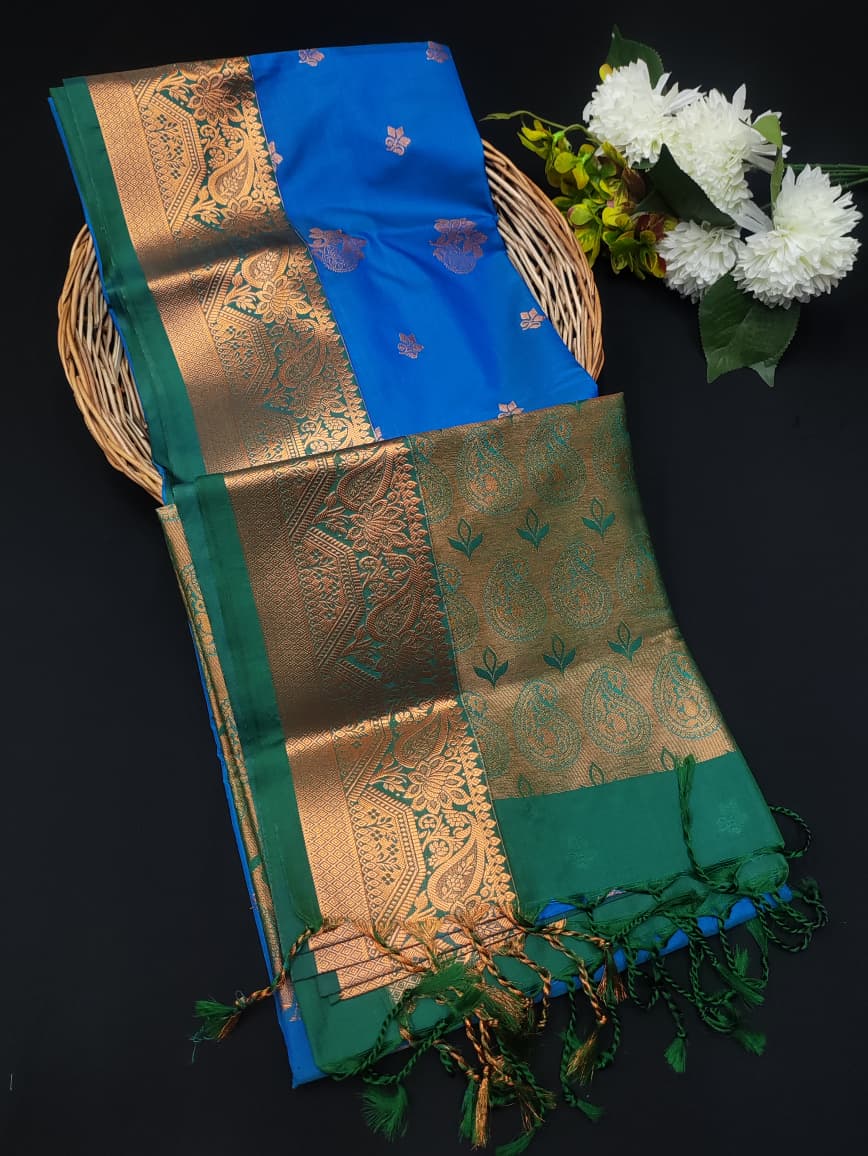 Semi Pure Art Silk Saree with elegant zari work for wedding wear